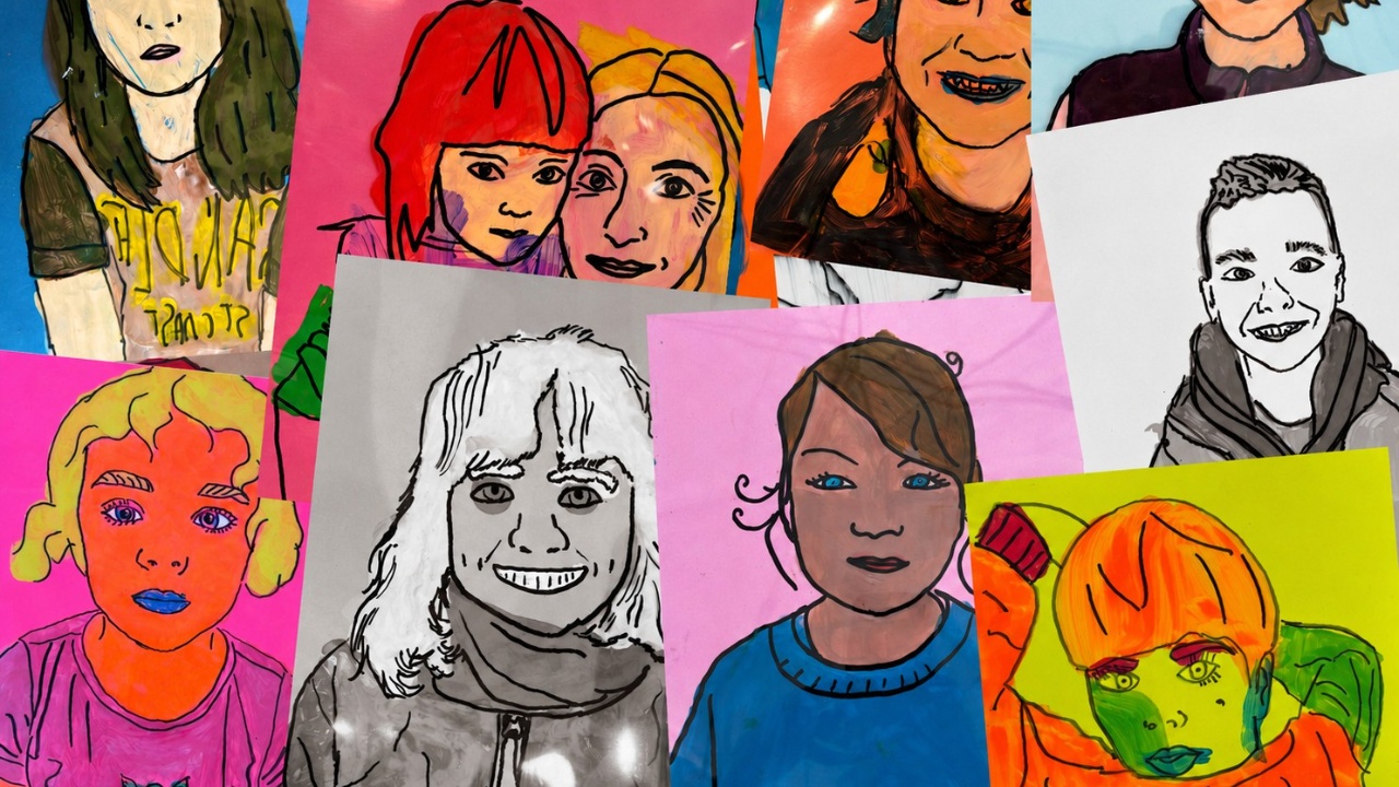 Familieværksted – Popkunst-inspireret portræt julekort