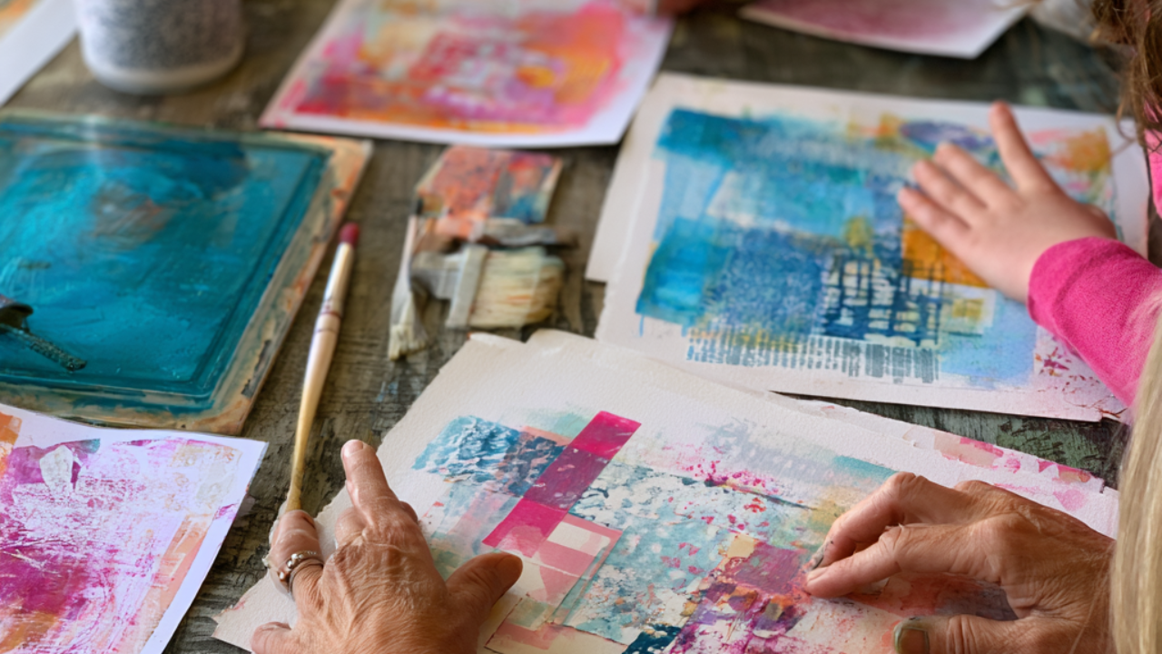 Familieværkstedet; Gelli Print Workshop